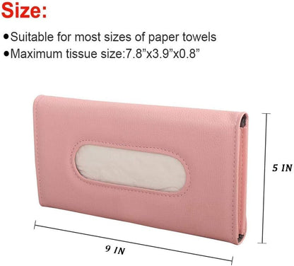 Fredysu Car Visor Tissue Holder, Sun Visor Napkin Holder Backseat Tissue Case, Premium Car Tissue Box for car, Vehicle (Black)