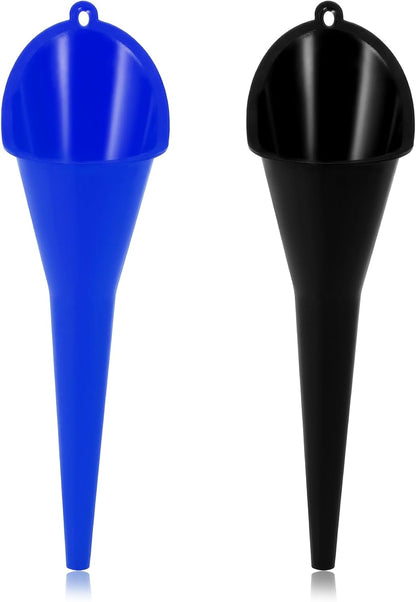 Oil Funnel, Multi-Purpose Plastic Long Neck Oil Funnel, Automotive Use Funnels for Filling Oils Lubricants Water Diesel, Kitchen Funnels for Filling Bottles Jars (Black)
