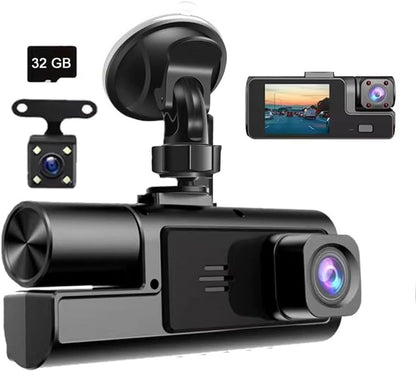 1080P Dual Dash Camera for Car Front and Inside Dashcam Car Security Video Recorder,170°Wide Angle Vehicle Cam,WDR,G-Sensor,2’’ IPS Screen,Loop Recording,Night Vision (Dual Dash Cam Without Card)