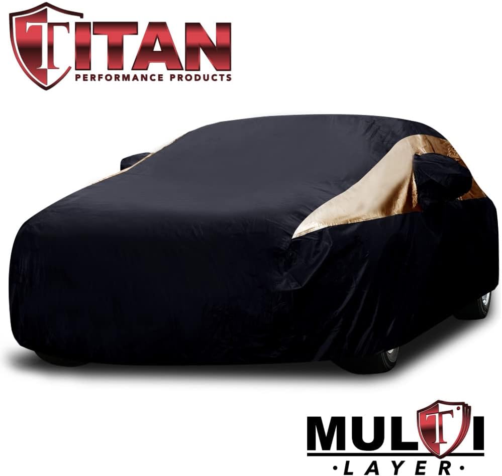 Titan Premium Multi-Layer PEVA Car Cover for Compact SUV 170-187". Waterproof, UV Protection, Anti-Scratch Protective Lining, Driver-Side Zippered Opening. Fits Rav4, Rogue, CR-V and More.