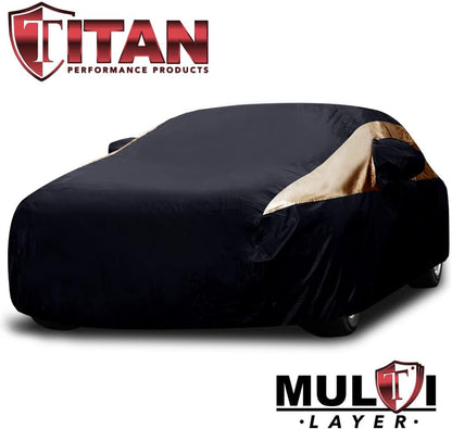 Titan Premium Multi-Layer PEVA Car Cover for Compact SUV 170-187". Waterproof, UV Protection, Anti-Scratch Protective Lining, Driver-Side Zippered Opening. Fits Rav4, Rogue, CR-V and More.