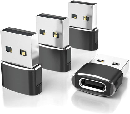 Elebase USB to USB C Adapter for iPhone 17 4Pack,USBC Female to A Male Car Charger Adapter,Type C Converter Apple 17e 16 Pro Max 15 14 Plus,iWatch Watch 11 10 Ultra 3,iPad Air,Samsung Galaxy S26