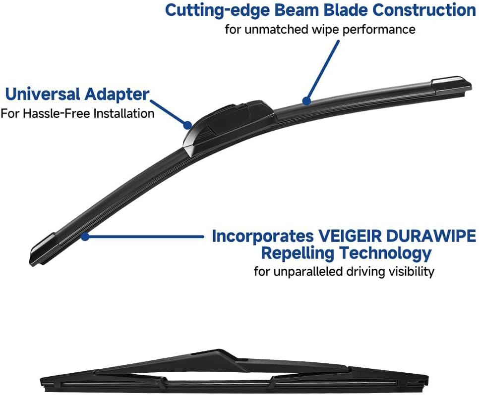 3 Pack Windshield Wiper Blades Compatible with Mazda CX-5 2017-2025 and CX-9 2016-2023, Front and Rear, 24" 18" 14" - Colors A