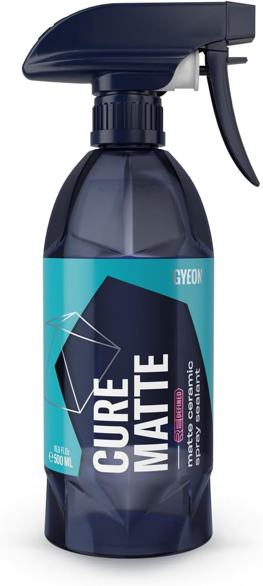 GYEON Cure Matte Redefined Hydrophobic Ceramic Spray Sealant for Matte Paint Vinyl PPF Vehicles with Silica Protection and Water Beading Long‑Lasting Matte Finish