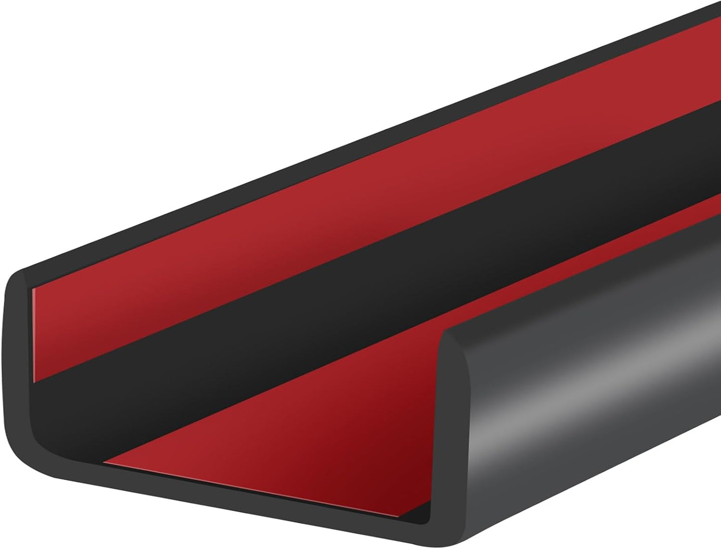 Rubber Edge Trim, Self-Adhesive Rubber Edge Trim, Edge Protector for Sheet Metal, EPDM Material, Fit 1/16"(1.0mm), Length 10Ft, Black Color, U Channel Edge Trim - Colors B