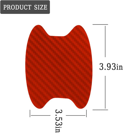 4PCS Sticker, Carbon Fiber Anti-Scratches Car Door Cup Protector, Non-Marking Auto Door Handle Protective Film, Universal for Most Car Handles (Black/4PCS)