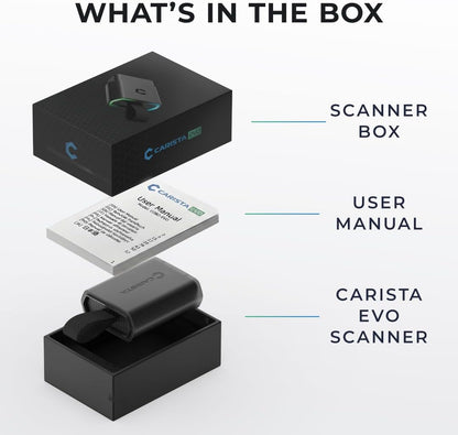 Carista EVO - Bluetooth OBD2 Scanner - Car Diagnostic Tool & Code Reader with Access to Diagnostics, Customizations, Service Tools & Live Data (Subscription Required)