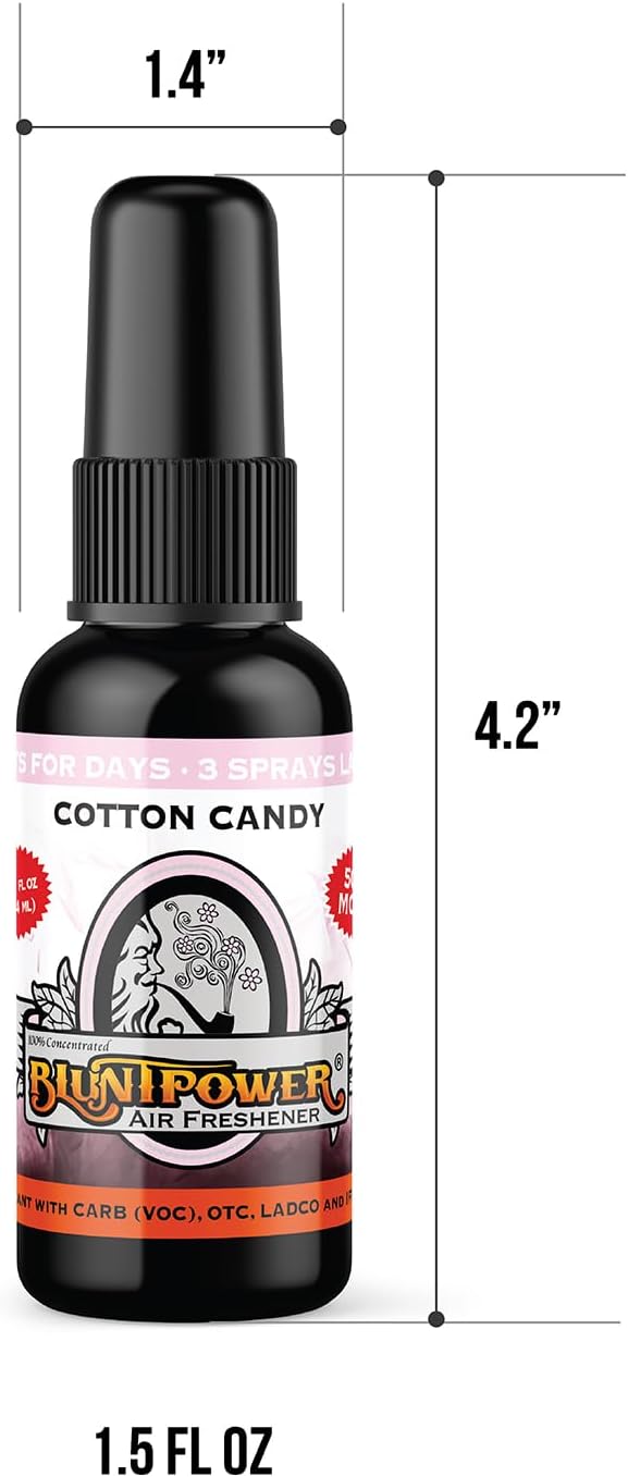 BluntPower (Baby Powder, 1 Pack) Concentrated Air Freshener Spray - Oil-Based Room Diffuser Spray - Long-Lasting Bathroom Scent, Car Freshener & Odor Eliminator - Colors A