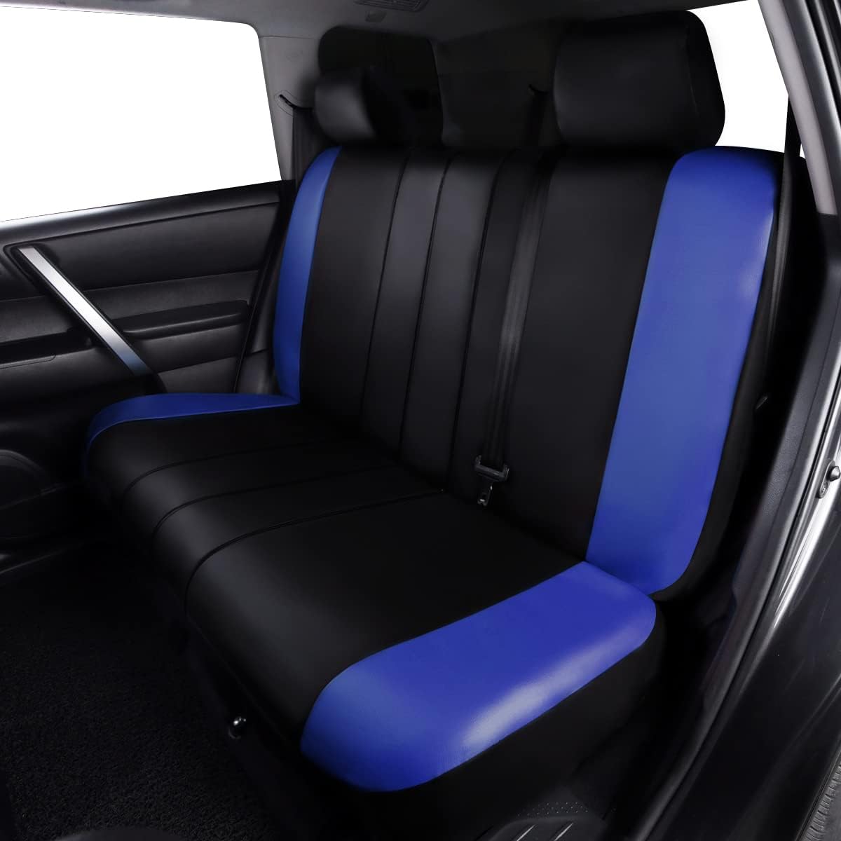 Flying Banner Carbon Fiber Leather Vehicle Seat Covers, Leopard Gray Black, Universal Fit - 8PCS