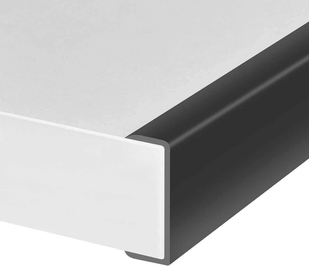 Rubber Edge Trim, Self-Adhesive Rubber Edge Trim, Edge Protector for Sheet Metal, EPDM Material, Fit 1/16"(1.0mm), Length 10Ft, Black Color, U Channel Edge Trim - Colors A