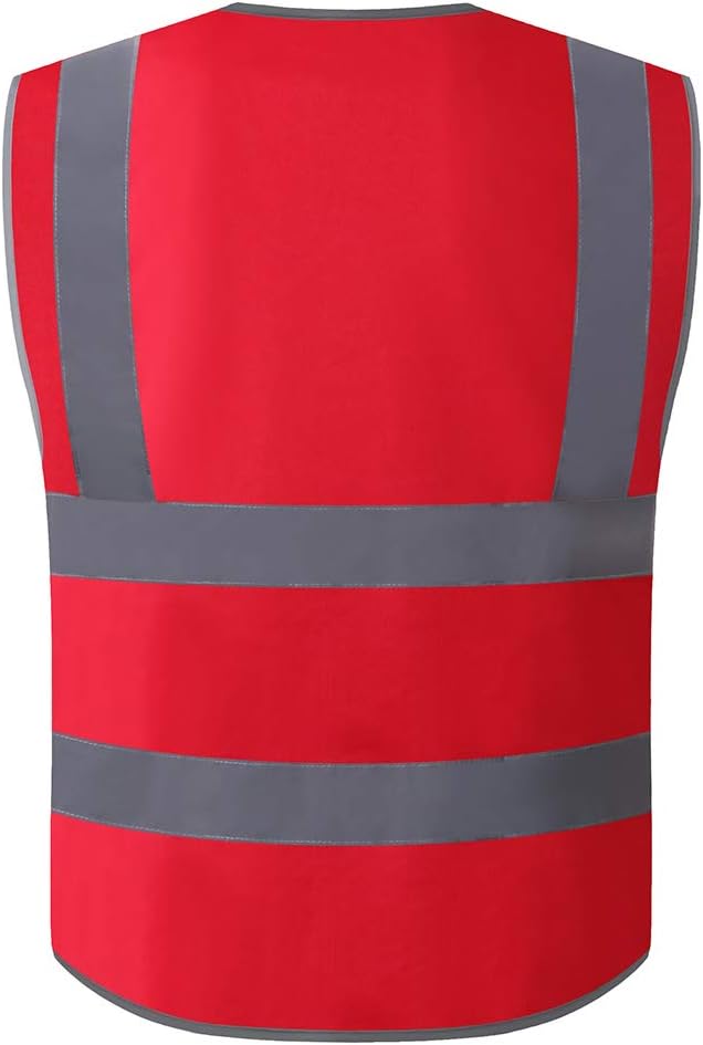 XIAKE 9 Pockets Class 2 High Visibility Reflective Safety Vest for Men Women,Meets ANSI/ISEA Standard
