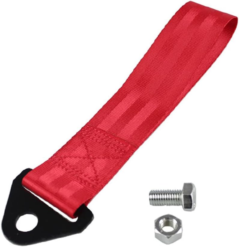 RASTP Racing Tow Strap, Car Modification Sports Trailer Belt Fit for Front or Rear Front Bumper Decorative (Red)
