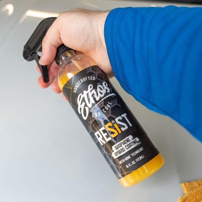 Ethos RESIST Graphene Spray Coating for Cars – Graphene Ceramic Coating Spray, Extreme Hydrophobic Protection, Gloss Enhancement, Ceramic Coating for Cars – 16oz