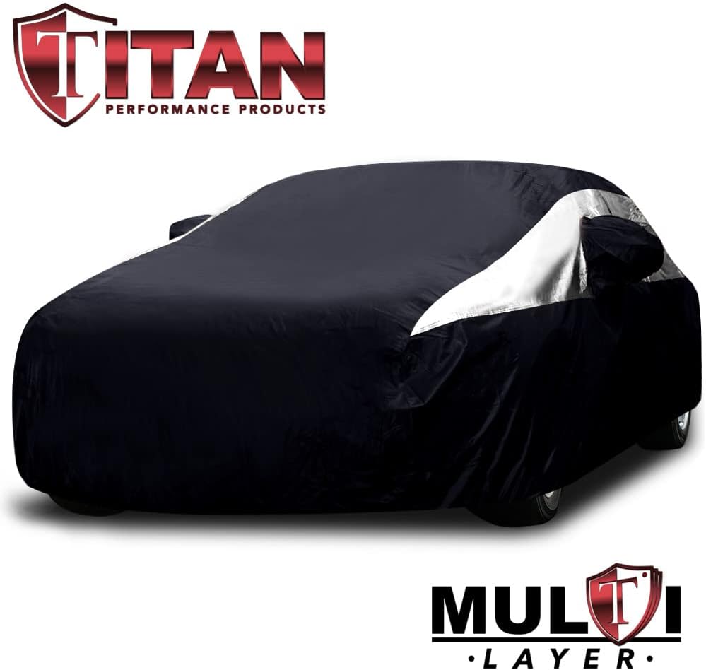 Titan Premium Multi-Layer PEVA Car Cover for Compact SUV 170-187". Waterproof, UV Protection, Anti-Scratch Protective Lining, Driver-Side Zippered Opening. Fits Rav4, Rogue, CR-V and More.