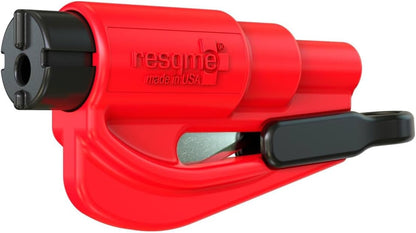 resqme The Original Emergency Keychain Car Escape Tool, 2-in-1 Seatbelt Cutter and Window Breaker, Made in USA, Yellow - Compact Emergency Hammer