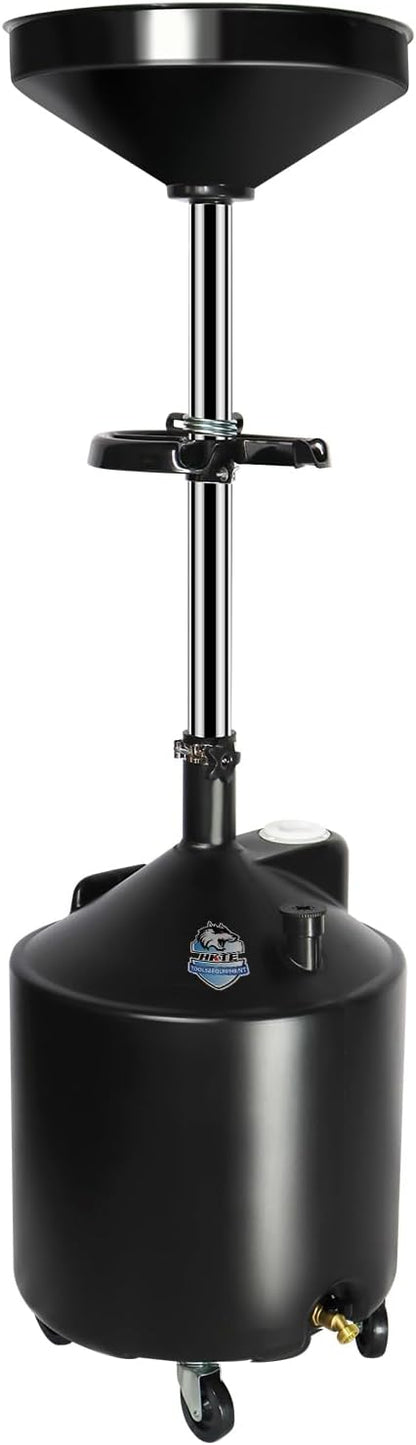 HKTE 2.6Gallon（10L） Oil Drain Pan, Heavy Duty Leak-Proof Low Profile HDPE Container with Wide Mouth Funnel & Reinforced Handles for Cars, SUVs & Trucks