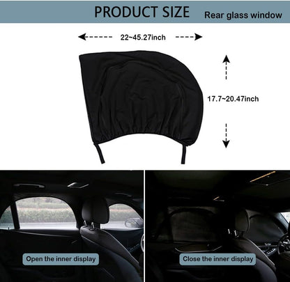 4PCS Car Window Shades with Zipper,Breathable Car Window Cover Baby Window Shades for Car,Camping Essentials Side Window Sun Shade for Privacy Protection Fits Most Cars