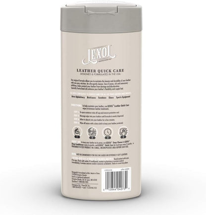 Lexol All Leather Quick Care All-in-One Formula, Best Leather Cleaner and Conditioner, for Use on Apparel, Furniture, Auto Interiors, Shoes, Bags, 30-Count Sheet Wipes,E301500100 , white