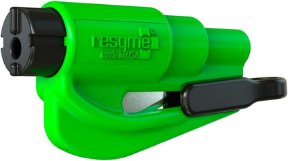 resqme The Original Emergency Keychain Car Escape Tool, 2-in-1 Seatbelt Cutter and Window Breaker, Made in USA, Yellow - Compact Emergency Hammer