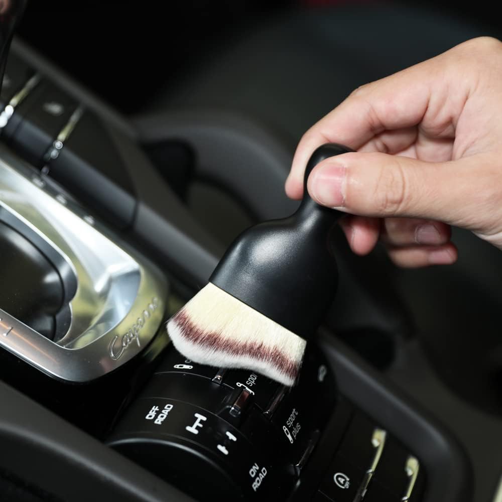 AOCISKA Car Interior Detailing Brush,Soft Bristle Cleaning Brush Car Detailing Brush Dusting Brush,Car Interior Cleaning Tool,Auto Detail Brush Car Dash Duster Brush (Black)