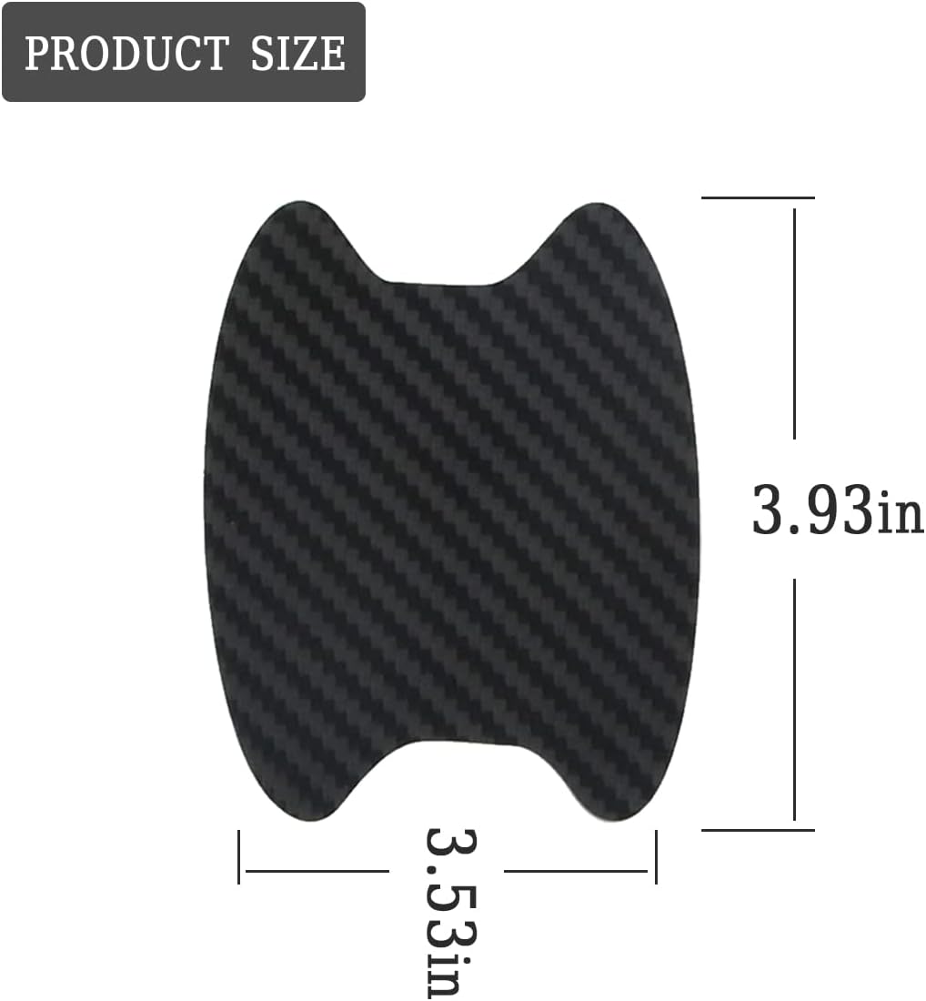 4PCS Sticker, Carbon Fiber Anti-Scratches Car Door Cup Protector, Non-Marking Auto Door Handle Protective Film, Universal for Most Car Handles (Black/4PCS)
