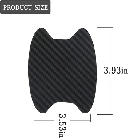 4PCS Sticker, Carbon Fiber Anti-Scratches Car Door Cup Protector, Non-Marking Auto Door Handle Protective Film, Universal for Most Car Handles (Black/4PCS)