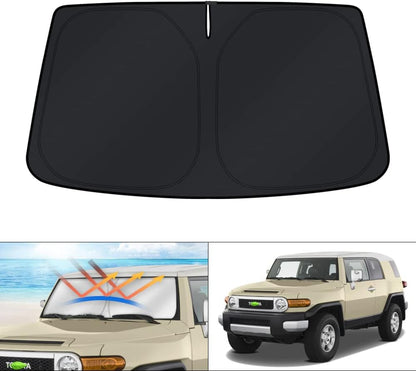KUST Windshield Sun Shade for Toyota RAV4 2019-2022 2023 2024 2025 2026 Window Accessories Shade Sun Visor Cover Foldable Block UV Rays - Colors D