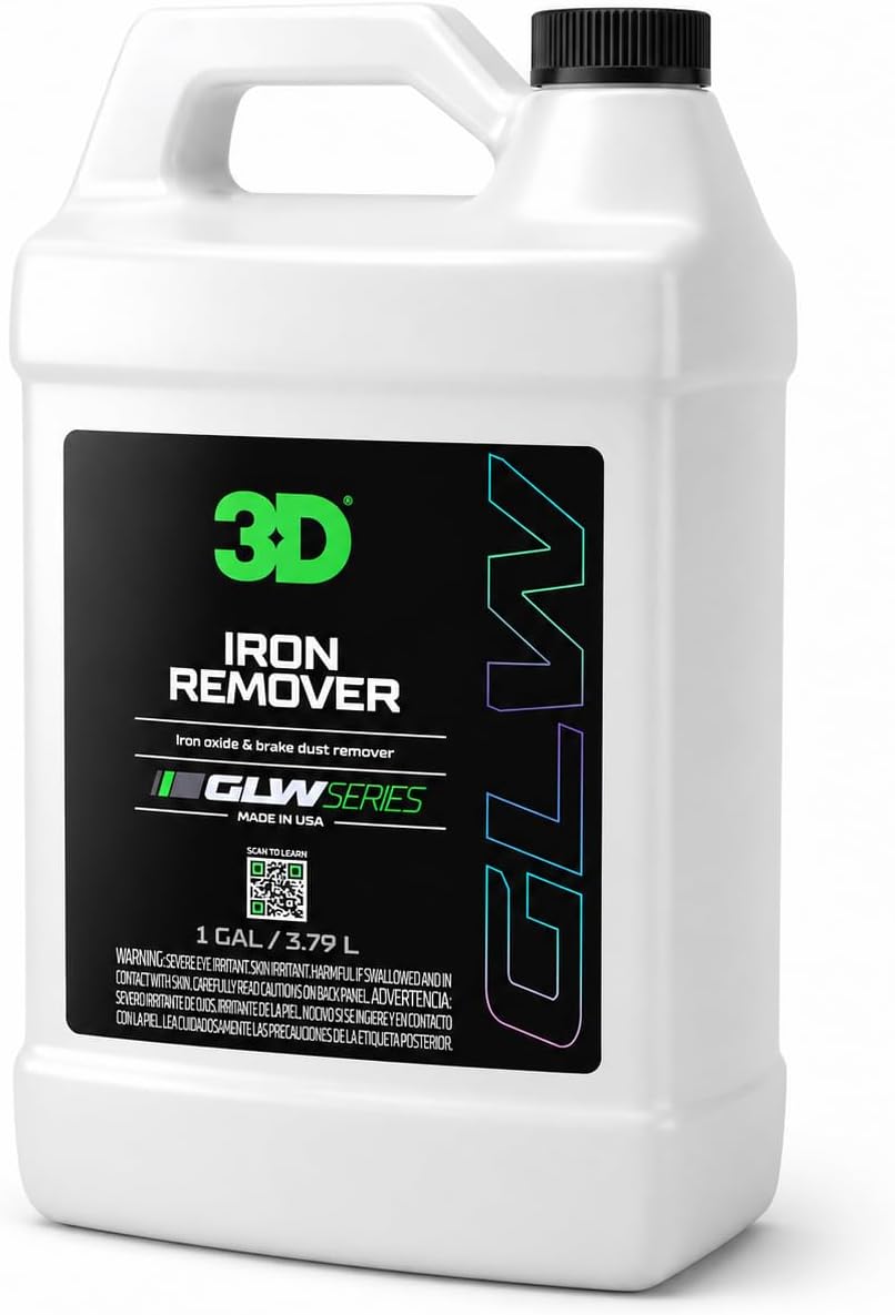 3D GLW Series Iron Remover – Fast Acting Fallout & Brake Dust Cleaner | pH Balanced Wheel & Paint Decontamination | DIY Detailing Spray | Made in USA |16 oz