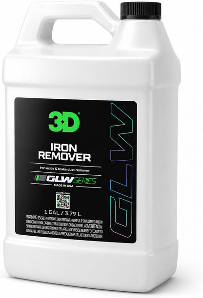 3D GLW Series Iron Remover – Fast Acting Fallout & Brake Dust Cleaner | pH Balanced Wheel & Paint Decontamination | DIY Detailing Spray | Made in USA |16 oz