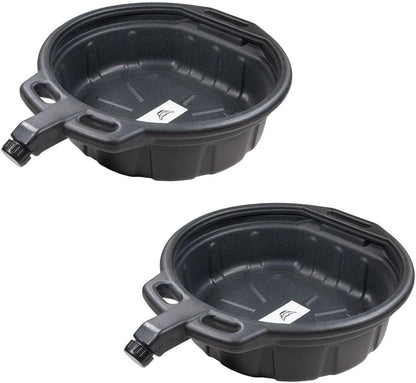 Mytee Products Automotive Oil Drain Pan - Black Plastic Anti Splash, Motor Large Oil Drip Catcher Pan for Changing Oil, Spill-Proof Design - 4.25-Gallon