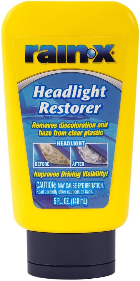 Rain-X 610153 Headlight Restoration Kit - Car Light Lens Cleaner/Restorer with Sanding & Polishing Drill Attachments & Sealant Wipe, Removes Scratches & Oxidation- All in 1 Long Lasting Formula