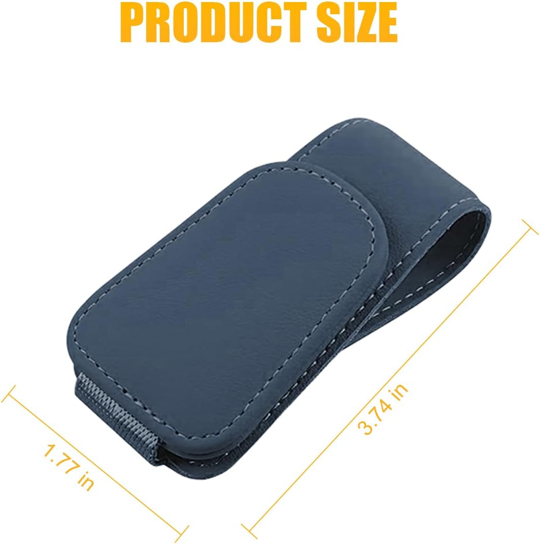 AICEL Sunglasses Holders for Car Sun Visor, Leather Eyeglasses Hanger Mounter, Magnetic Glasses Holder and Ticket Card Clip, Auto Interior Accessories Universal for SUV Pickup Truck