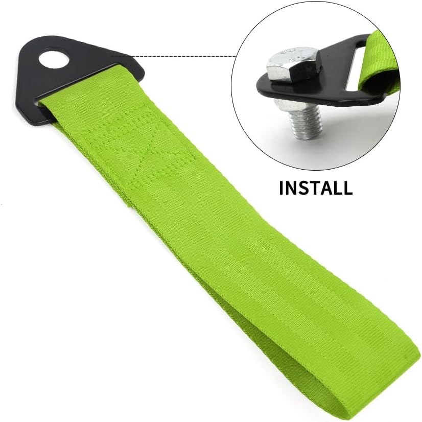 RASTP Racing Tow Strap, Car Modification Sports Trailer Belt Fit for Front or Rear Front Bumper Decorative (Red)