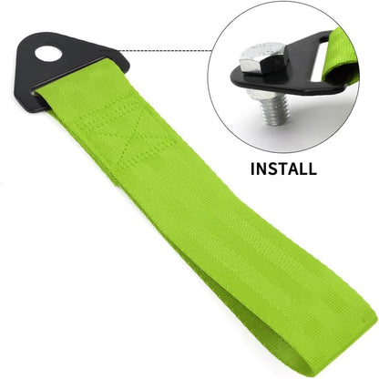 RASTP Racing Tow Strap, Car Modification Sports Trailer Belt Fit for Front or Rear Front Bumper Decorative (Red)
