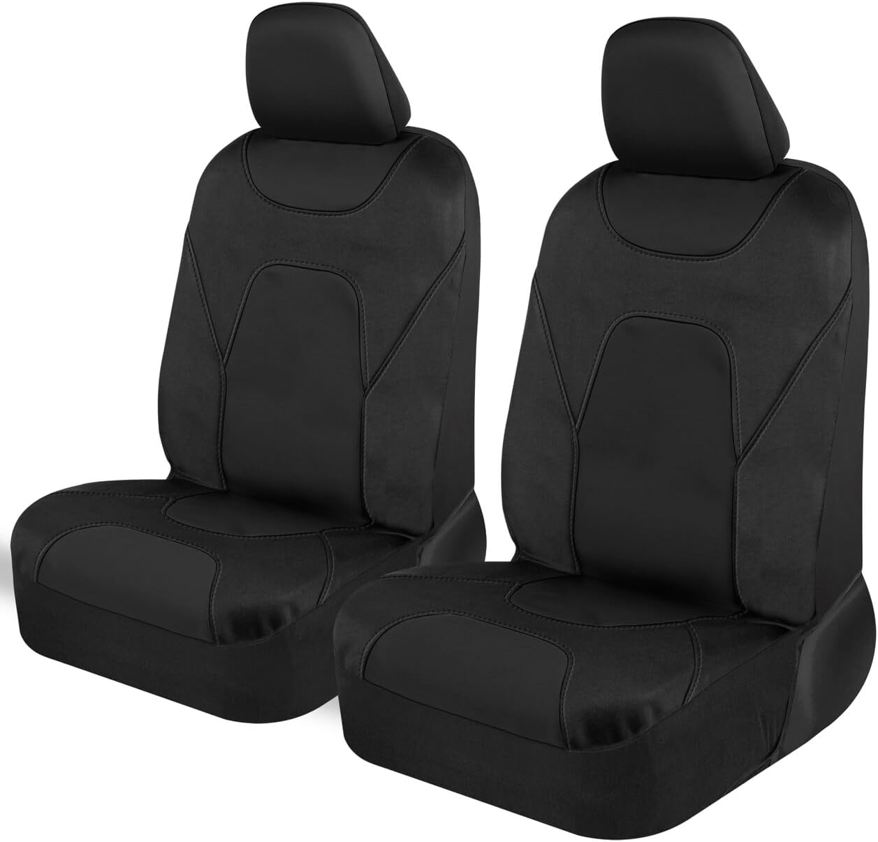 Motor Trend AquaShield Waterproof Front Seat Covers, Black Seat Covers for Cars – Neoprene Front Car Seats Cover, SUV Seat Covers Protector - Car Interior Cover for Auto, Trucks, & Dog Owners