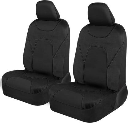 Motor Trend AquaShield Waterproof Front Seat Covers, Black Seat Covers for Cars – Neoprene Front Car Seats Cover, SUV Seat Covers Protector - Car Interior Cover for Auto, Trucks, & Dog Owners