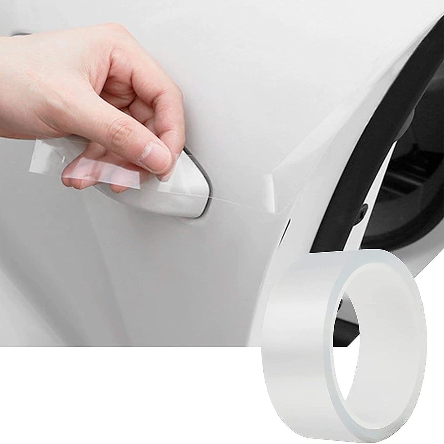 MYFAMIREA Anti-Scratch Anti-Collision Adhesive Strip Car Door Edge Guard Protector Strip Car Door Scuff Plate Protectors Transparent Invisible Tape for Rear Bumper/Door(33Ft x 2In)