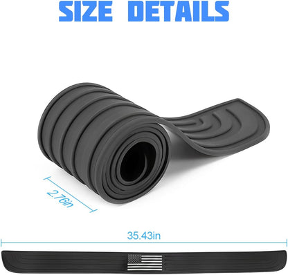Car Rear Bumper Protector Guard, Anti-Scratch Abrasion Rubber Trunk Door Entry Sill Guard, Non-Slip Vehicle Trim Cover Protection Strip, Car Accessories for Most Cars and SUV (Black/Red/35.4" x2.7)