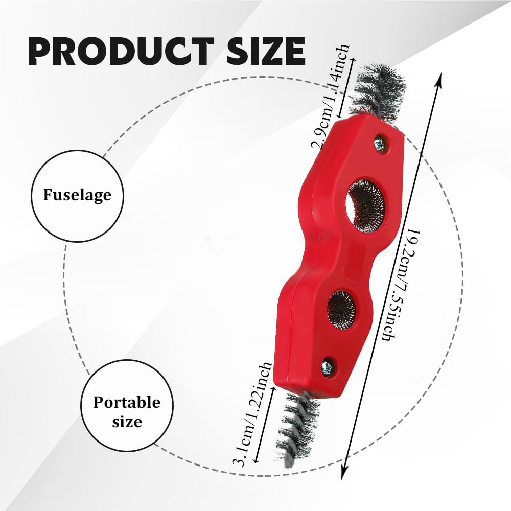 4 in 1 Car Battery Cleaning Brush, Battery Terminal Brush, Anti-Rust Auto Battery Cleaner with Steel Wire, Car Accessories Vehicle Machine Parts Cleaning Tools Fit for Auto Marine (Black)