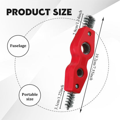 4 in 1 Car Battery Cleaning Brush, Battery Terminal Brush, Anti-Rust Auto Battery Cleaner with Steel Wire, Car Accessories Vehicle Machine Parts Cleaning Tools Fit for Auto Marine (Black)