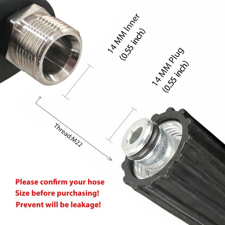 Sooprinse Short Pressure Washer Gun With Foam Cannon, High Pressure Snow Foam Lance, 1/4 Inch Quick Connector, Power Washer Blaster, Car Wash Mitt, 3000 PSI, 1 Liter