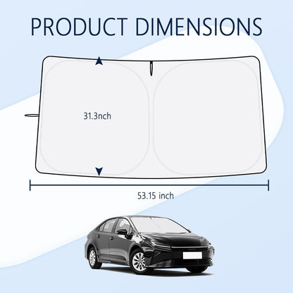 300T Thickened Automotive Glass Sunshade and Comes with Storage Bag,Keep Car Interior Cool,Universal Windshield Sun Shade Fit for Cars,Trucks,SUVs (L: 57.08 * 31.5 inch)