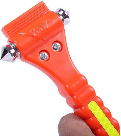 2 PCS Go DeCho Car Safety Hammer Emergency Escape Tool with Seat Belt Cutter and Vehicle Window Glass Breaker with Light Reflective Tape