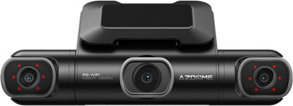 AZDOME 360° 4 Channel Dash Cam Front and Rear Inside, Built-in 128GB eMMC, 2K+1080P*3 Dashcam, Left Right, Voice Control, 5G WiFi Dash Camera for Cars with 4 Adjustable Lenses, IR Night Vision, M660