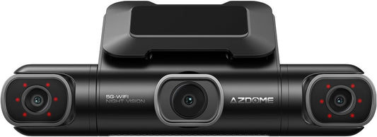 AZDOME 360° 4 Channel Dash Cam Front and Rear Inside, Built-in 128GB eMMC, 2K+1080P*3 Dashcam, Left Right, Voice Control, 5G WiFi Dash Camera for Cars with 4 Adjustable Lenses, IR Night Vision, M660