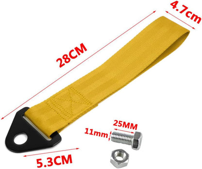RASTP Racing Tow Strap, Car Modification Sports Trailer Belt Fit for Front or Rear Front Bumper Decorative (Red)