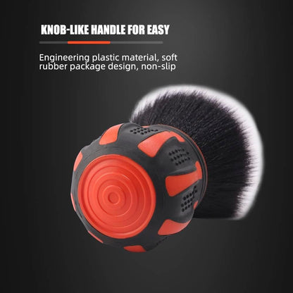 SPTA Ultra Soft Detailing Brush, Car Detail Brush, Orange Handle XL Synthetic Brush - Ultra Soft Bristles, Comes with Storage Rack, Covers Large Area Inside or Outside Vehicles