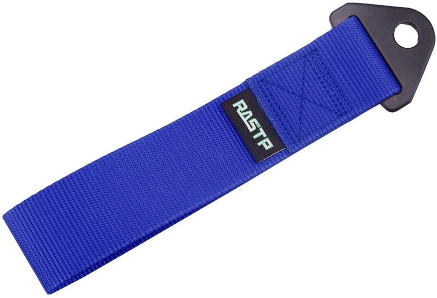 RASTP High Strength Racing Tow Strap, Tow Hook Fit for Front or Rear Front Bumper Decorative Trailer Belt (Black)