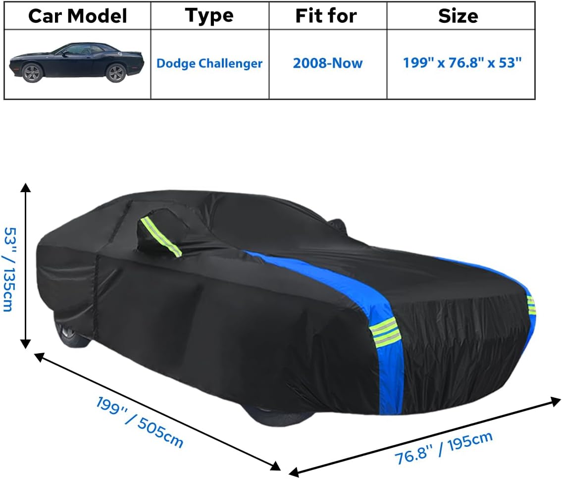 Avecrew Car Cover Waterproof All Weather for Automobiles, Outdoor Heavy Duty Full Exterior Covers for Sedan(194"-208")