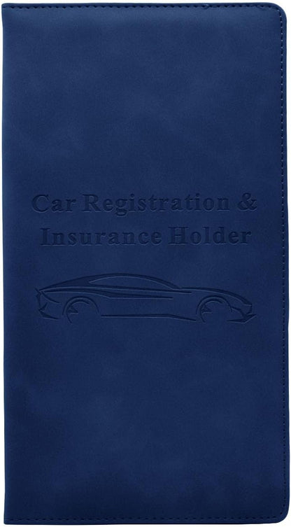 Car Registration and Insurance Card Holder - Vehicle Glove Box Document Organizer - Premium PU Leather Wallet Case - Driver License - Pink